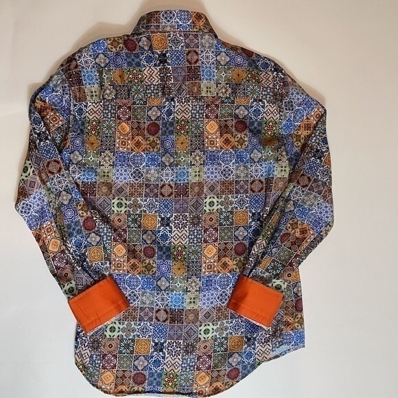 Eight X 8X LS Button Shirt Mens Medium Print - Picture 2 of 5